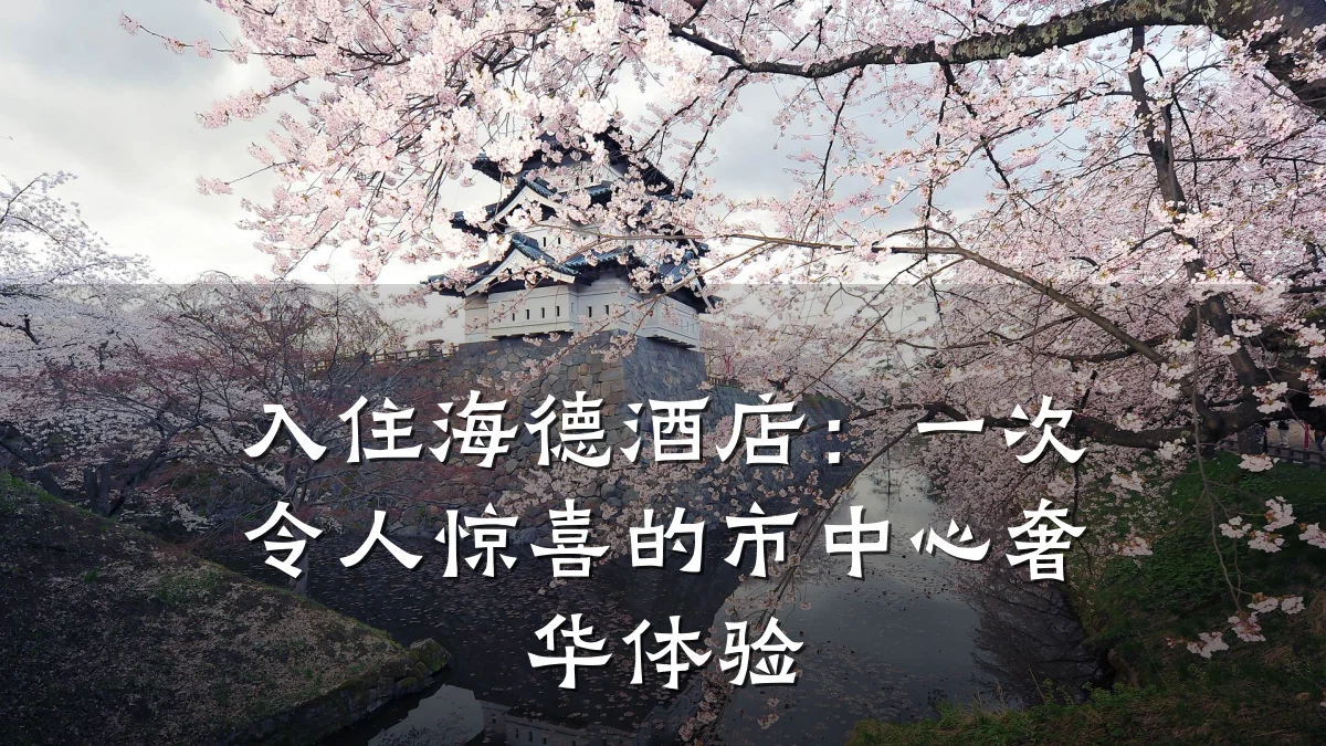 入住海德酒店：一次令人惊喜的市中心奢华体验