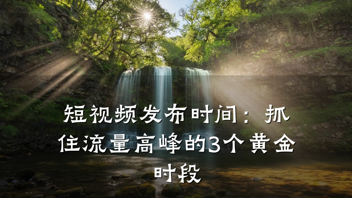 短视频发布时间：抓住流量高峰的3个黄金时段
