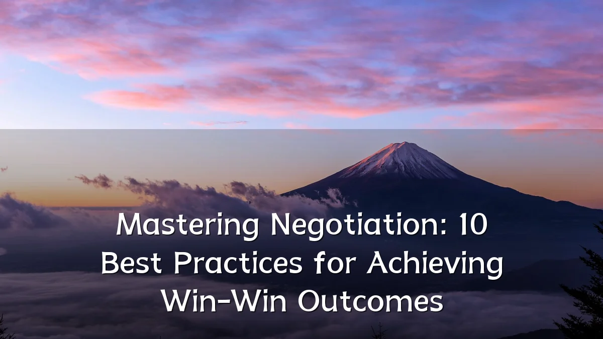 Mastering Negotiation: 10 Best Practices for Achieving Win-Win Outcomes