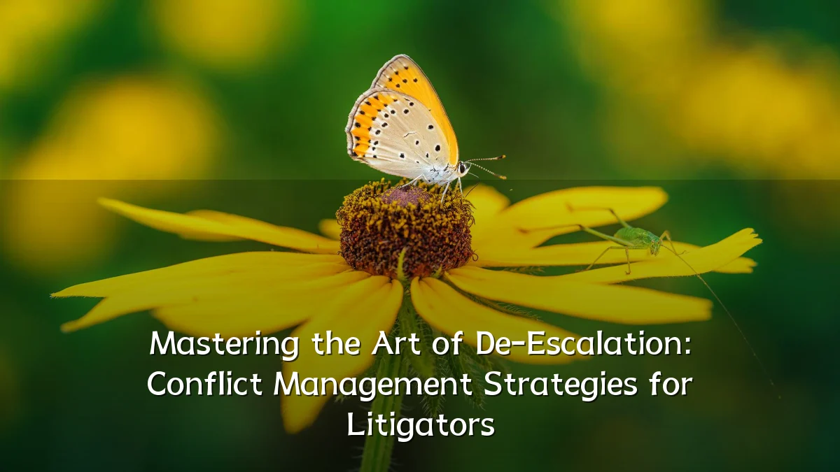 Mastering the Art of De-Escalation: Conflict Management Strategies for Litigators