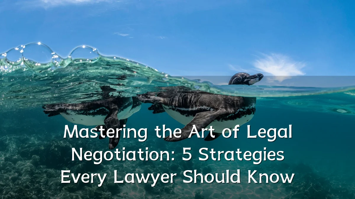 Mastering the Art of Legal Negotiation: 5 Strategies Every Lawyer Should Know