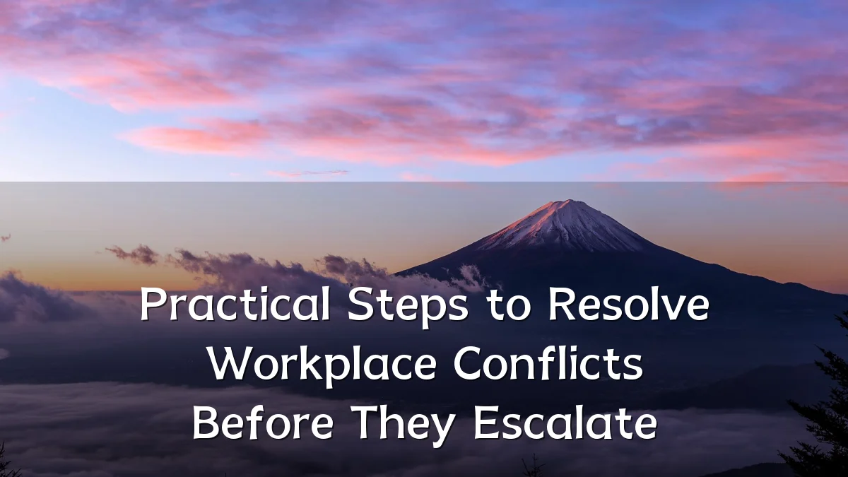 Practical Steps to Resolve Workplace Conflicts Before They Escalate