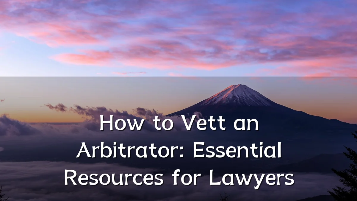 How to Vett an Arbitrator: Essential Resources for Lawyers