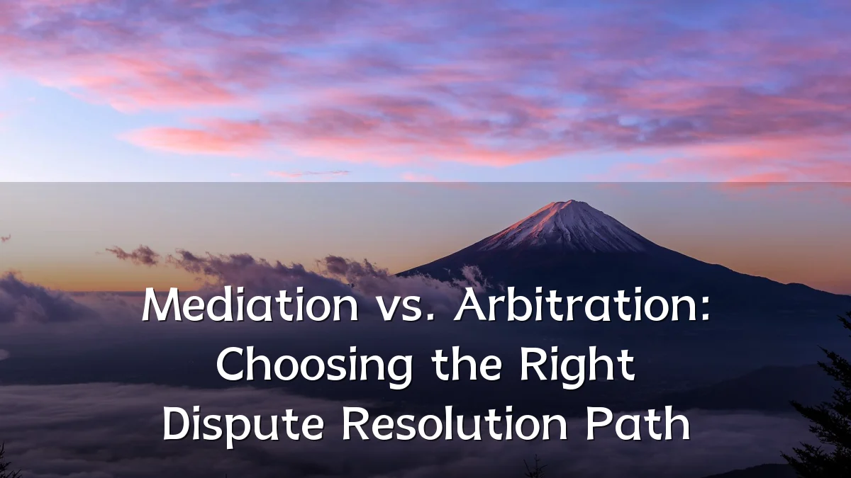 Mediation vs. Arbitration: Choosing the Right Dispute Resolution Path