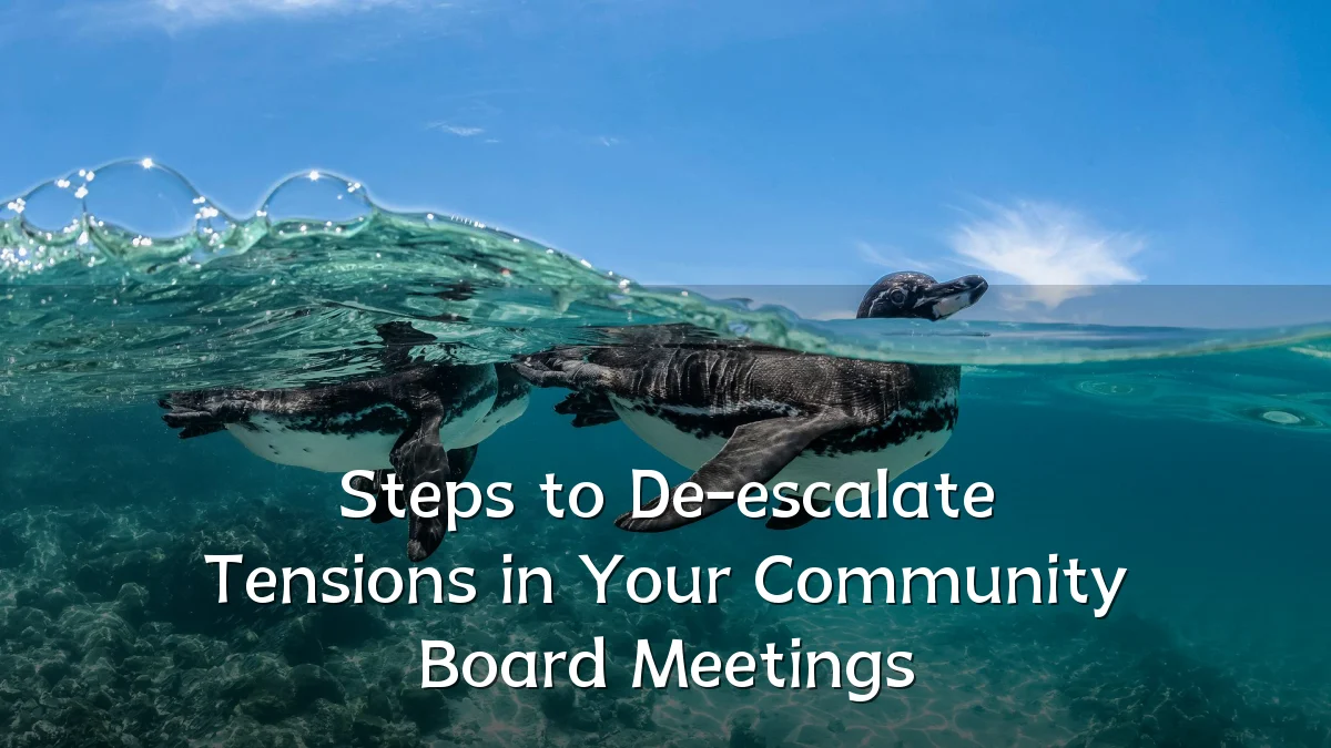 Steps to De-escalate Tensions in Your Community Board Meetings