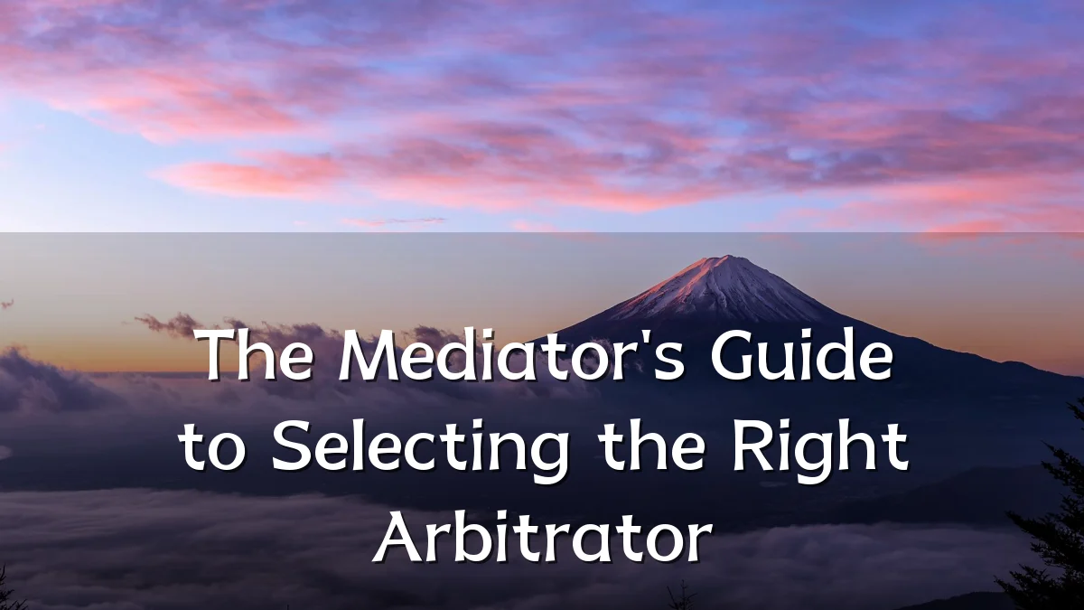 The Mediator's Guide to Selecting the Right Arbitrator